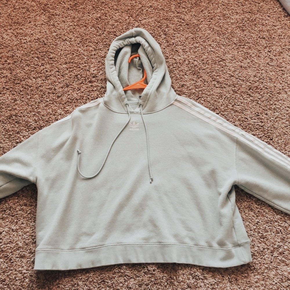 Light green Adidas cropped hoodie